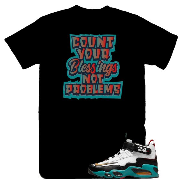 Count your Blessings not Problems Ken Griffey Max 1 Sweetest swing Sneaker Tee, Blue and Black Retro 1 Shirt Jezsport.com