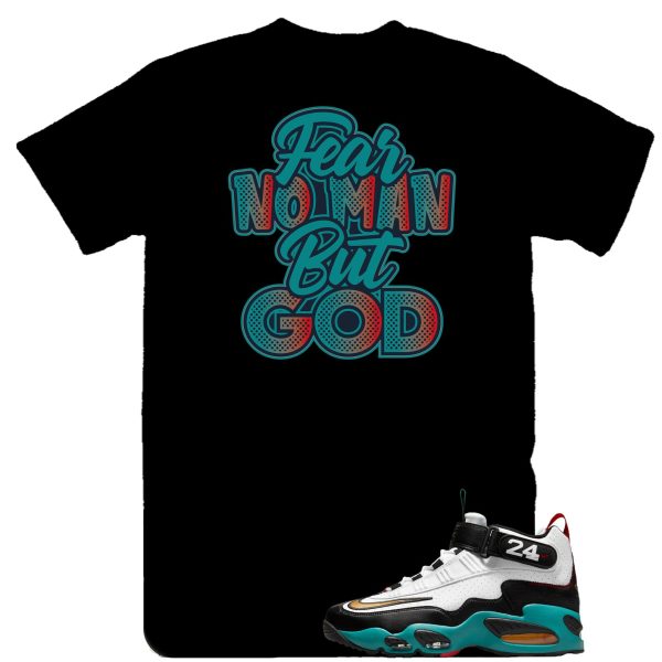 Fear no man but God Ken Griffey Max 1 Sweetest swing Sneaker Tee, Blue and Black Retro 1 Shirt Jezsport.com