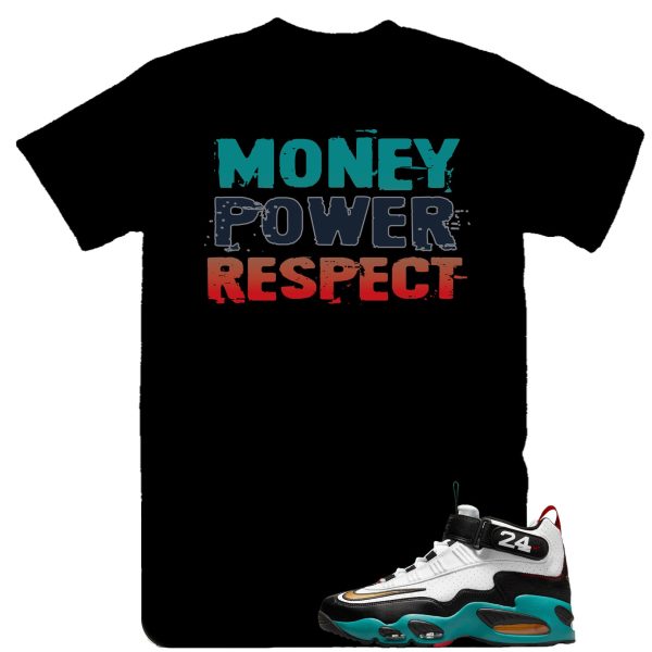 Money Power Respect Ken Griffey Max 1 Sweetest swing Sneaker Tee, Blue and Black Retro 1 Shirt Jezsport.com