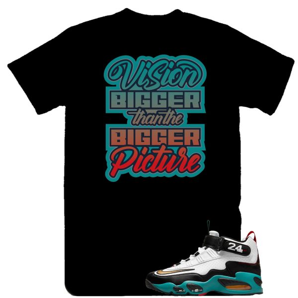 Vision Bigger than the Bigger Picture Ken Griffey Max 1 Sweetest swing Sneaker Tee, Blue and Black Retro 1 Shirt Jezsport.com