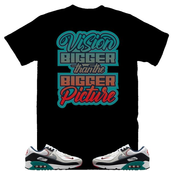 Vision Bigger than the Bigger Picture Ken Griffey Air Max 90 Backwards Cap Sneaker Tee, Blue and Black Retro 90 Shirt Jezsport.com