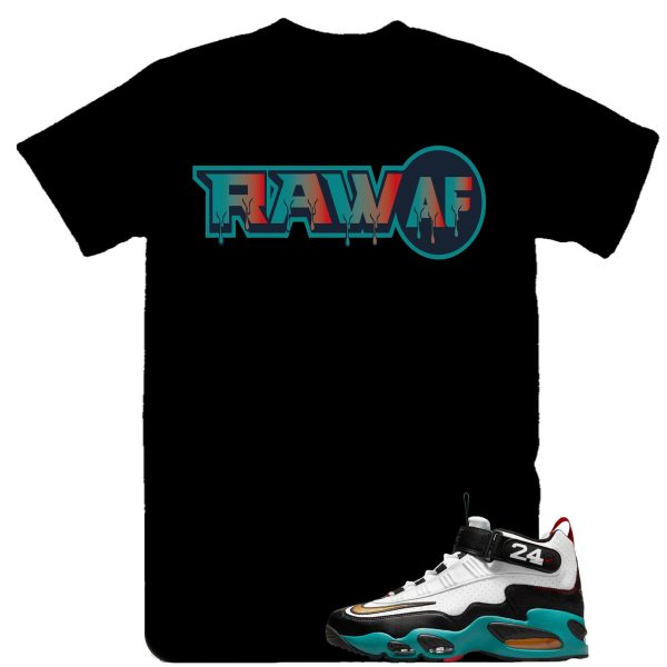 Raw AF Ken Griffey Max 1 Sweetest swing Sneaker Tee, Blue and Black Retro 1 Shirt Jezsport.com