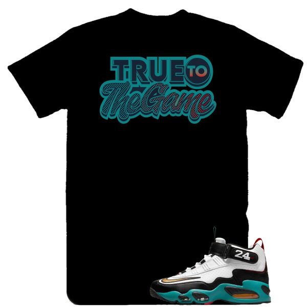 True to the game Ken Griffey Max 1 Sweetest swing Sneaker Tee, Blue and Black Retro 1 Shirt Jezsport.com