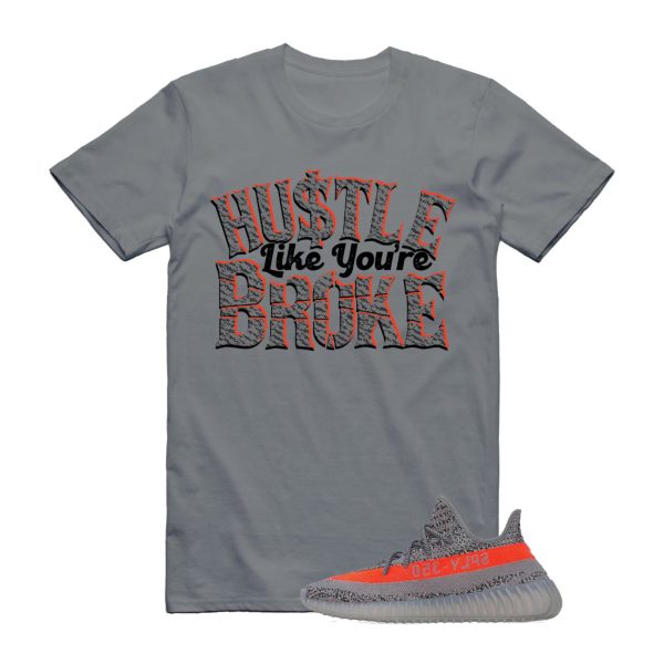 BROKE T Shirt to match Beluga Steel Grey Solar Red 350 Jezsport.com