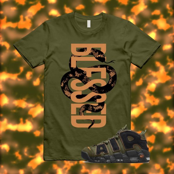 SNAKEB T Shirt to match Air More Uptempo '96 1996 Cargo Khaki Pecan Alpha Orange Black Olive Hoodie Jezsport.com