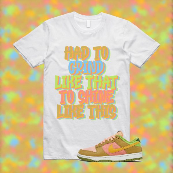 SHINE T Shirt to match Dunk Low Sun Club Arctic Orange Force 1 07 LV8 Sanded Gold Jezsport.com