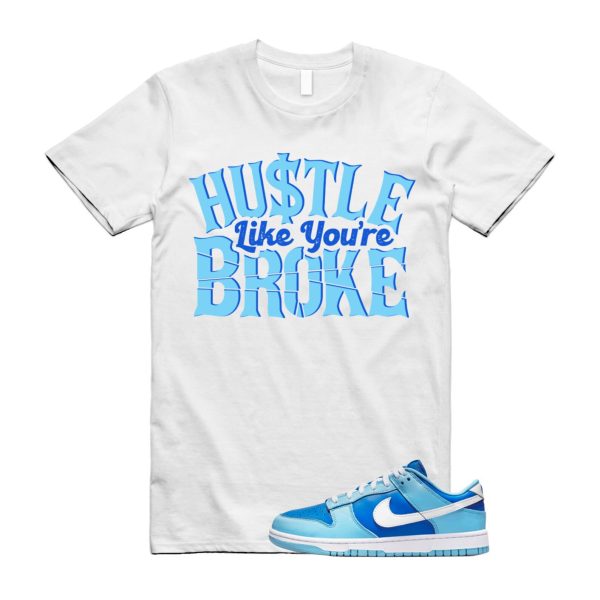 White BROKE T Shirt to match Dunk Low Argon Blue Flash Marina Dutch UNC University VaporMax Plus Chill Jezsport.com