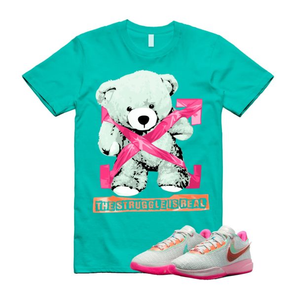 STRUG T Shirt to match Lebron 20 Time Machine Barely Green Soft Pink Multi Color Teal Aqua ,DJ5423-300 Jezsport.com