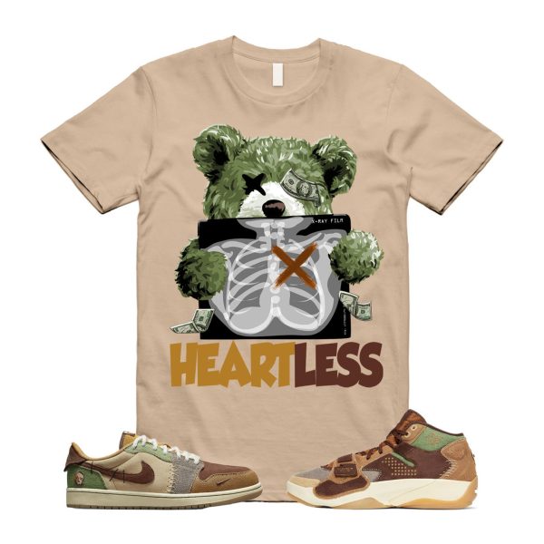 HEART T Shirt to match 1 Low OG Zion Williamson Voodoo Flax Muslin Fauna Brown Oil Green Sesame Moon Fossil 2 Jezsport.com