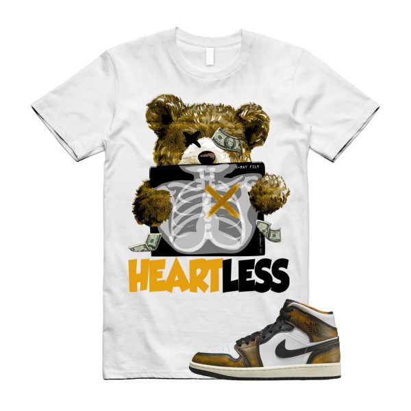 HEART T Shirt to match J 1 Low SE Wear Away Yellow (GS) Black White Onyx Sail Jezsport.com