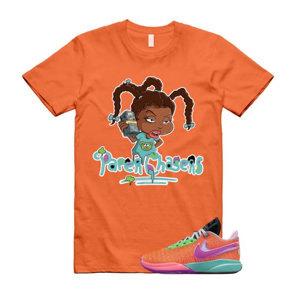 PC T Shirt to match N LeBron 20 Chosen 1 Total Orange Vivid Purple Green Strike Hot Punch Bright Mango Jezsport.com