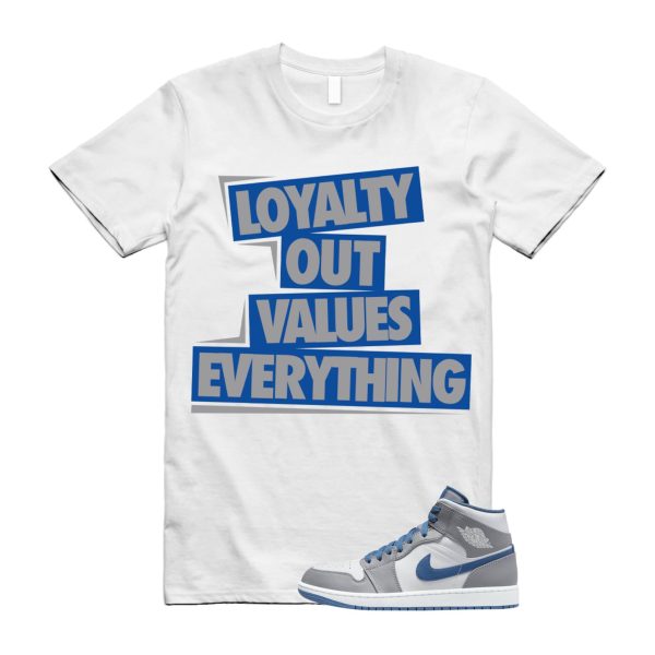 LOVE T Shirt to match Air 1 Mid True Blue Cement Grey White Jezsport.com