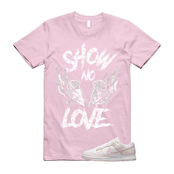 NO LOVE T Shirt to match N Dunk Low WMNS Pink Paisley Essential Pack White Pearl Medium Soft Jezsport.com