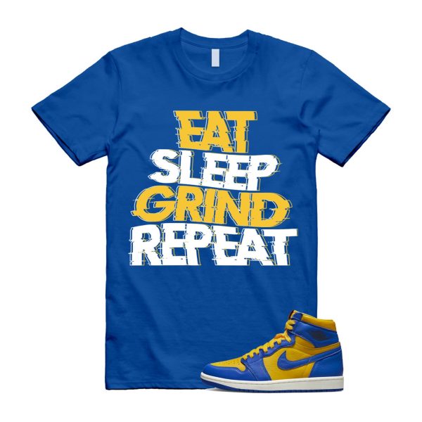 Reverse Laney 1 Game Royal Blue Air High OG WMNS Varsity Maize Sail Black Fire Red T Shirt Match ESGR Jezsport.com