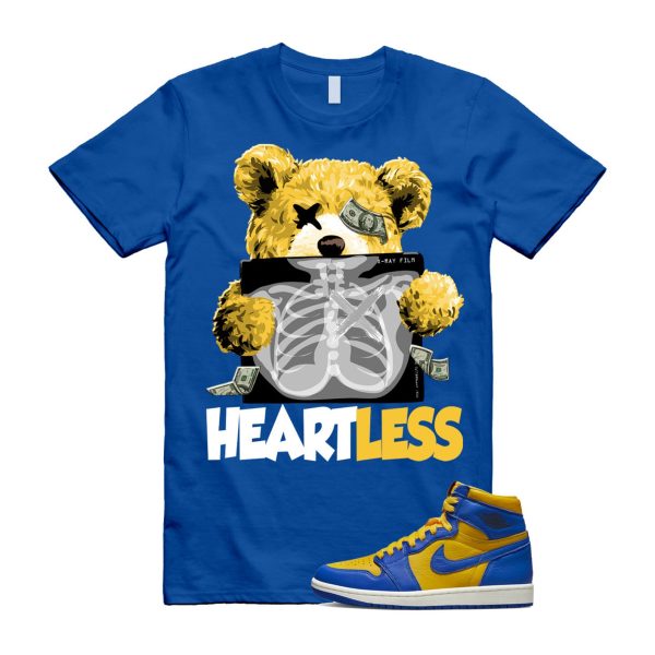 Reverse Laney 1 Game Royal Blue Air High OG WMNS Varsity Maize Sail Black Fire Red T Shirt Match HEART Jezsport.com