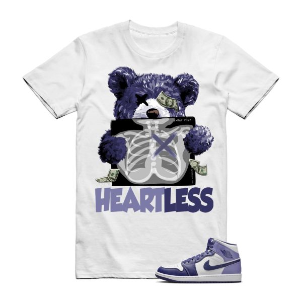 Sky J Purple Blueberry Air Mid Light White T Shirt Match HEART Jezsport.com