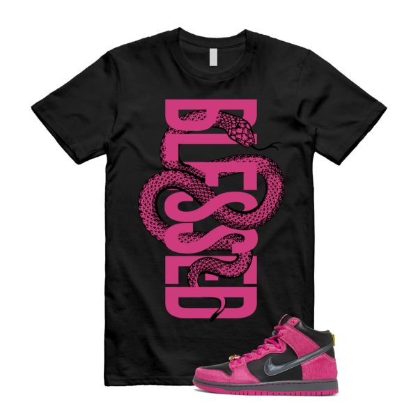 SNAKEBLS T Shirt to match N SB Dunk High Run The Jewels Active Pink Black Metallic Gold Jezsport.com