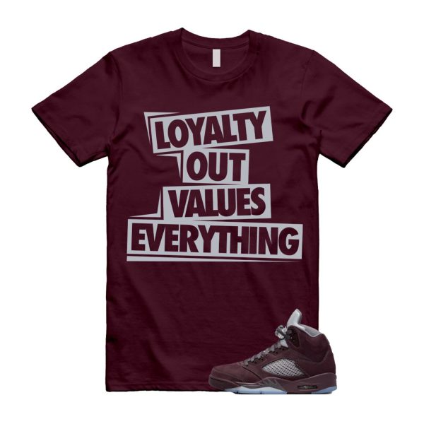 LOVE T Shirt to match 5 Retro Deep Burgundy Light Graphite Metallic Silver Jezsport.com