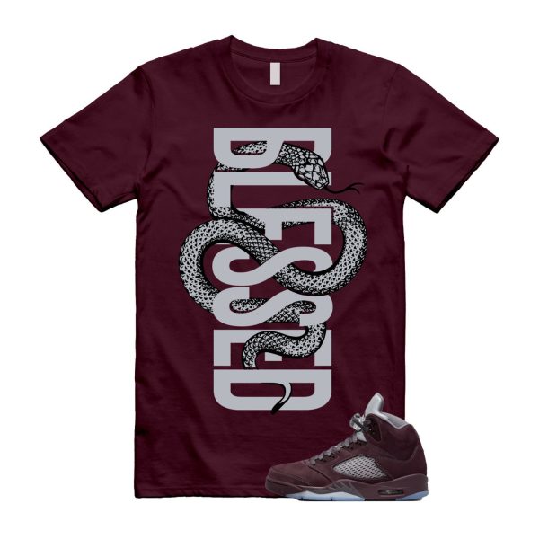 SNAKEBLS T Shirt to match 5 Retro Deep Burgundy Light Graphite Metallic Silver Jezsport.com