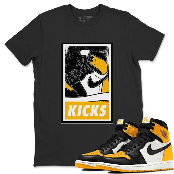 KICKS Unisex Crew Neck T-Shirt - Shirt To Match 1s Taxi Yellow Toe Jezsport.com