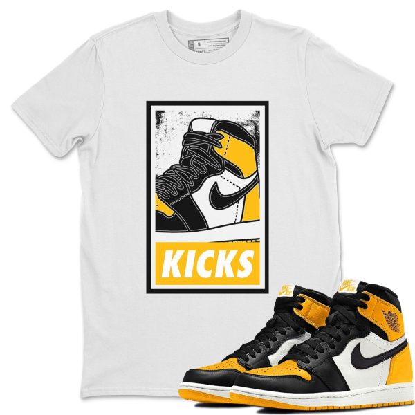 KICKS Unisex Crew Neck T-Shirt - Shirt To Match 1s Taxi Yellow Toe Jezsport.com