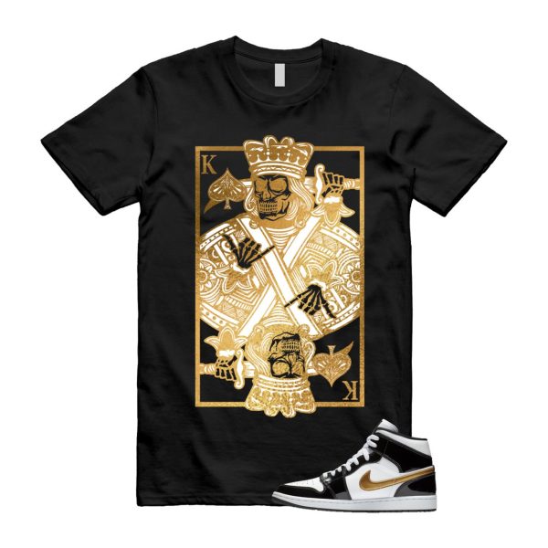 Metallic Gold Patent Black White Air 1 Mid T Shirt Match KC Jezsport.com