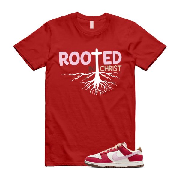 Dunk Bacon Low PRM Sport Red Sheen Sail Medium Brown White T Shirt Match ROOTED Jezsport.com