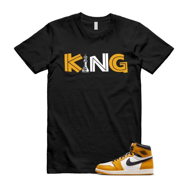 Ochre Yellow Black Sail White 1 Retro High OG T Shirt Match KING Jezsport.com