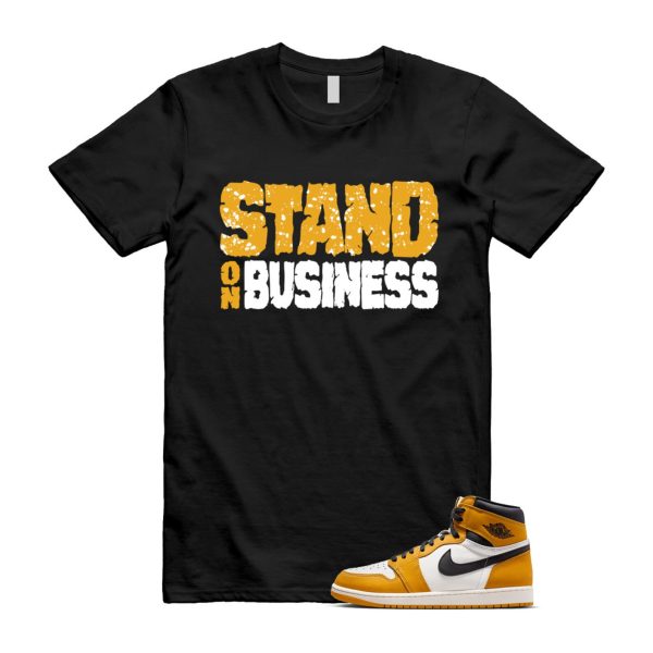 Ochre Yellow Black Sail White 1 Retro High OG T Shirt Match SOB Jezsport.com