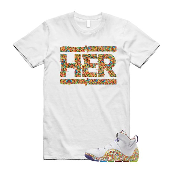 4 Fruity Pebbles True Red Mean Green Varsity Purple Lebron White T Shirt Match HER Jezsport.com