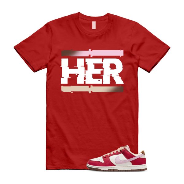 Dunk Bacon Low PRM Sport Red Sheen Sail Medium Brown White T Shirt Match HER Jezsport.com