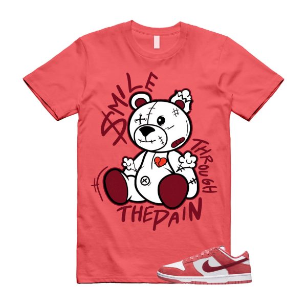 Dunk Valentine's Day Low Team Red Adobe Dragon White T Shirt Match SM2 Jezsport.com