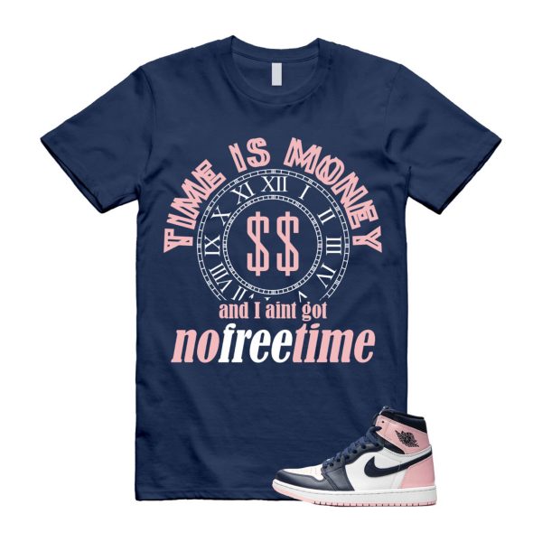 Atmosphere 1 Laser Pink White Obsidian Retro High OG Navy Blue T Shirt Match FREE TIME Jezsport.com