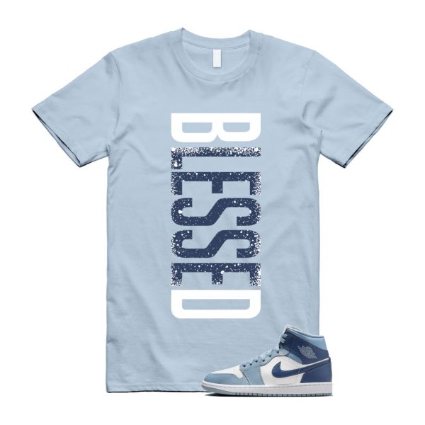 Diffused Blue 1 Mid Sail Grey White T Shirt Match VERTBLS Jezsport.com