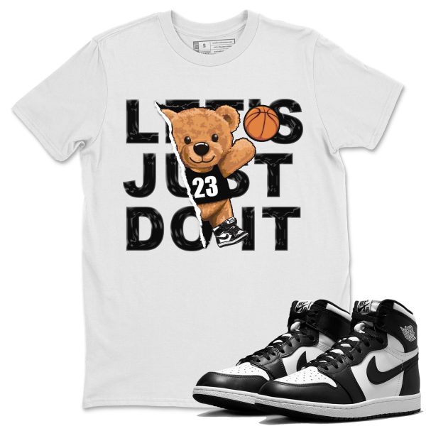 Rip Out Bear Unisex Crew Neck Cotton Streetwear Brand 1s Black White Shirts To Match Sneakers Jezsport.com