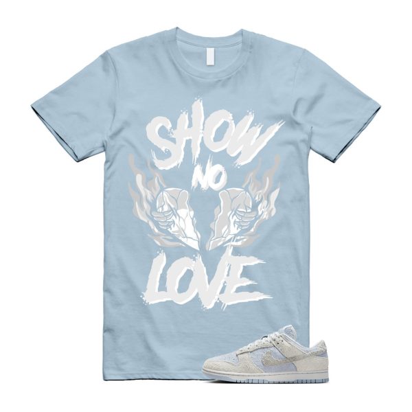 Dunk Armory Blue and Photon Dust Light Low Grey White T Shirt Match NO LOVE Jezsport.com