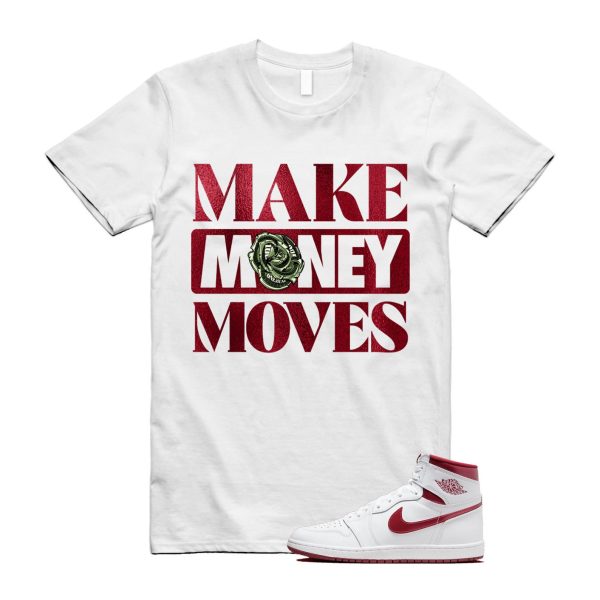 Metallic Burgundy 1 Team Red White Retro High 85 OG T Shirt Match MOVES Jezsport.com