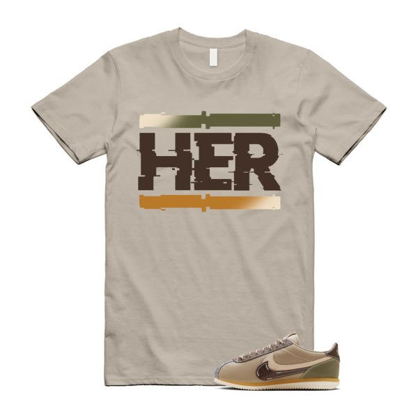 Cortez Voodoo Medium Olive White Light Khaki Earth Brown Tan T Shirt Match HER Jezsport.com