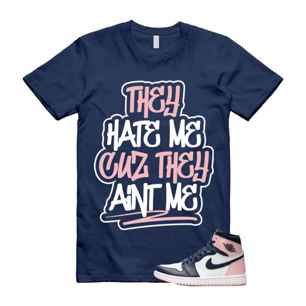 Atmosphere 1 Laser Pink White Obsidian Retro High OG Navy Blue T Shirt Match AINT ME Jezsport.com