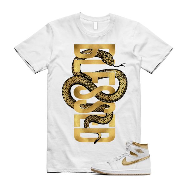 Metallic Gold 1 White Gum Light Brown Retro High OG T Shirt Match SNAKEBLS Jezsport.com