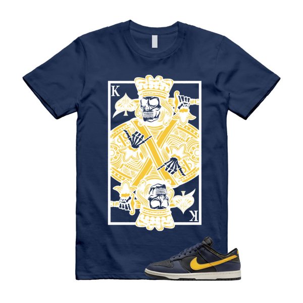 Dunk Vintage Michigan Midnight Navy Sail Black Tour Yellow Low T Shirt Match KC Jezsport.com