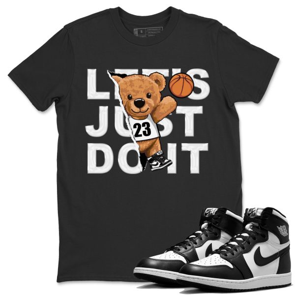 Rip Out Bear Unisex Crew Neck Cotton Streetwear Brand 1s Black White Shirts To Match Sneakers Jezsport.com