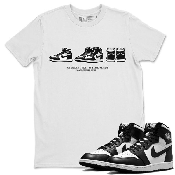 Sneaker Prelude Unisex Crew Neck Cotton Streetwear Brand 1s Black White Shirts To Match Sneakers Jezsport.com