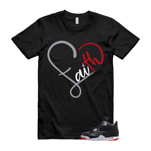 4 Bred Reimagined Black Cement Grey Varsity Red Summit White Retro T Shirt Match FAITH Jezsport.com