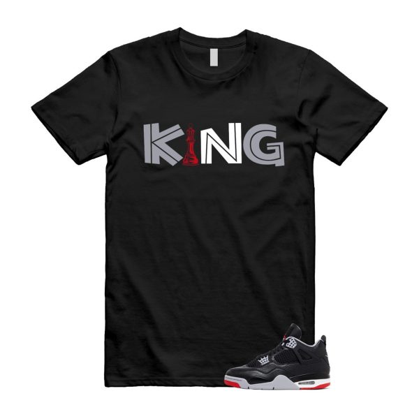 4 Bred Reimagined Black Cement Grey Varsity Red Summit White Retro T Shirt Match KING Jezsport.com