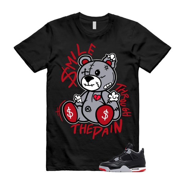 4 Bred Reimagined Black Cement Grey Varsity Red Summit White Retro T Shirt Match SM2 Jezsport.com