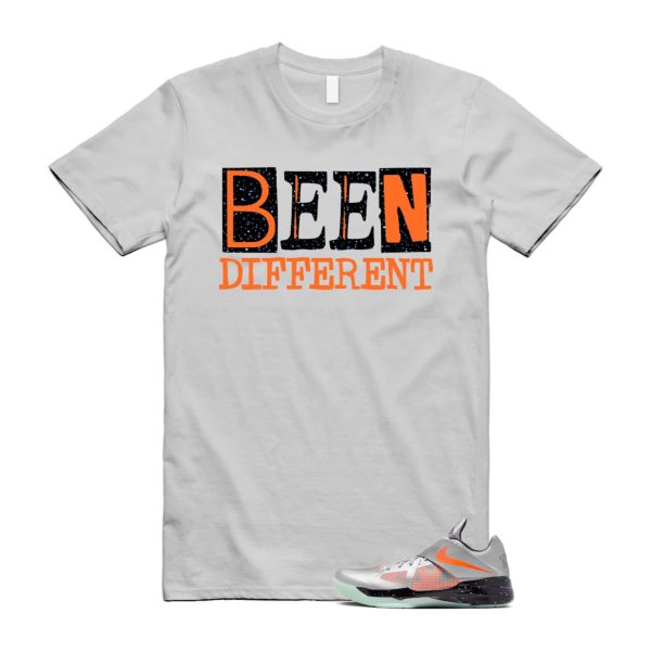 KD 4 Galaxy Metallic Silver Total Orange Dark Grey Black T Shirt Match BEEN Jezsport.com