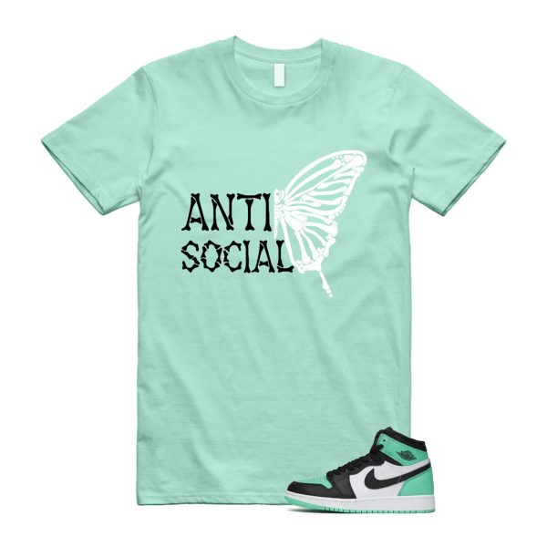 Green Glow 1 Retro High OG White Black Mint T Shirt Match ASB Jezsport.com