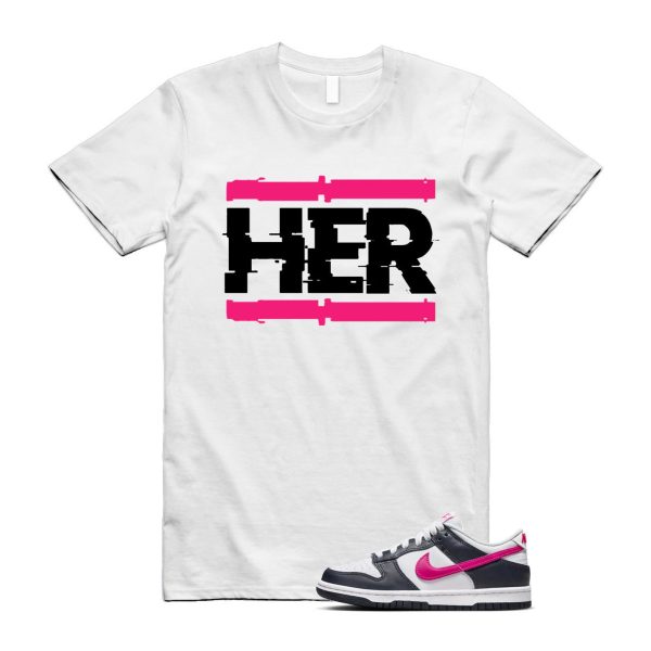 Dunk Obsidian Fierce Pink White Low GS T Shirt Match HER Jezsport.com