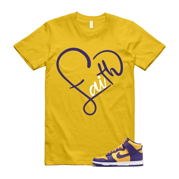 Dunk Lakers University Gold Court Purple High White T Shirt Match FAITH Jezsport.com